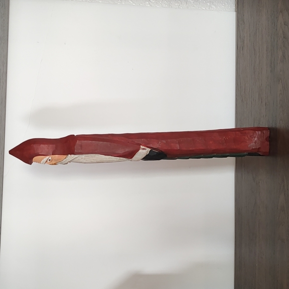 Wooden Santa Claus Christmas Decor Vintage 13" Tall - Picture 8 of 10